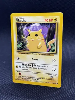 Pokemon Card Pikachu Base Set 58/102 Common Unlimited NM - Image 2