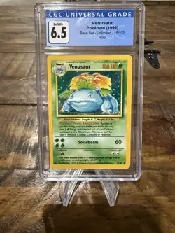 VENUSAUR HOLO 1999 Pokemon Card Base Set Unlimited WOTC CGC 6.5 EX/NM Graded - Image 1