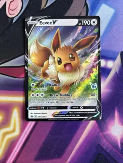 Eevee V SWSH065 Eevee Stamped Battle Academy Holo Promo Pokemon Card NM - Image 1