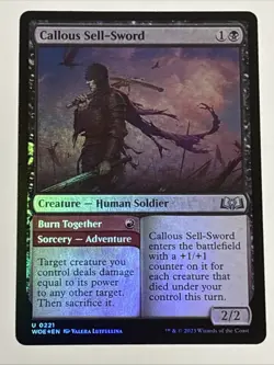 MTG Wilds of Eldraine Callous Sell-Sword Foil 0221 NM - Image 1
