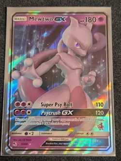 Pokemon Mewtwo GX TCG Battle Academy Card 31/68 Regular Ultra Rare LP - Image 1