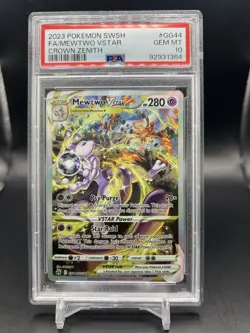 2023 POKEMON SWORD & SHIELD CROWN ZENITH #GG44 FULL ART/MEWTWO VSTAR PSA 10 - Image 1