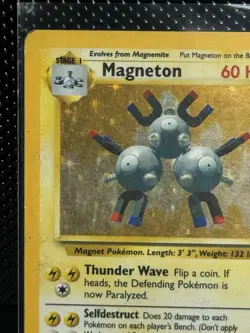 Pokemon TCG Magneton 9/102 Holo Rare Base Set 1999 WOTC Vintage - Image 2
