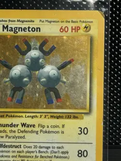 Pokemon TCG Magneton 9/102 Holo Rare Base Set 1999 WOTC Vintage - Image 3