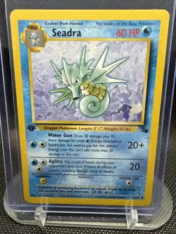 Pokemon TCG Seadra Fossil, 1st Edition Uncommon Card 42/62 Never Played, NM! - Image 1