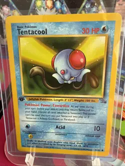 Pokemon TCG Tentacool Fossil 1st Edition Common Card Never Played, Near Mint! - Image 1