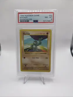 PSA 8 - Pokemon Card - Base 52/102 - MACHOP Base Set Shadowless - Image 1
