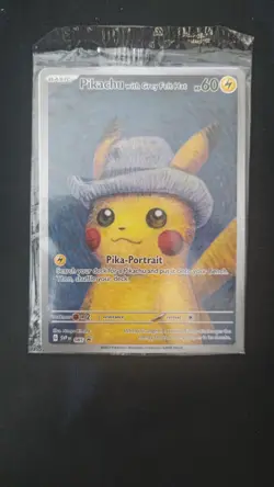 Pikachu with Grey Felt Hat SVP 085 Van Gogh Promo Card Pokemon Sealed - Image 1
