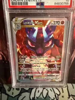 2023 Pokemon SWSH Crown Zenith Black Star Promo Lucario VSTAR PSA 10 - Image 2
