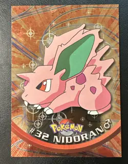 Nidoran #32 Topps Black Logo Holo Foil Pokemon 1999 LP - Image 1