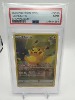 Pikachu Full Art Trainer Gallery - 2023 Pokemon TCG Crown Zenith - PSA Mint 9 - Image 1