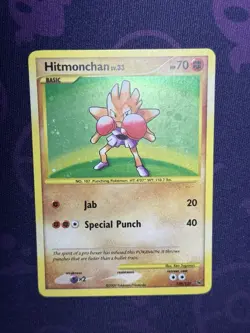 Hitmonchan Platinum Secret Rare Base Set Art 129/127 Holo Pokemon TCG - Image 1