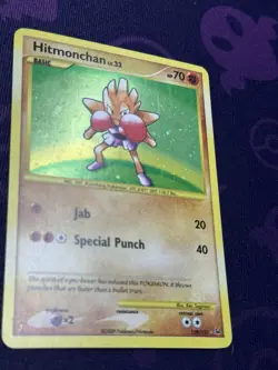 Hitmonchan Platinum Secret Rare Base Set Art 129/127 Holo Pokemon TCG - Image 3