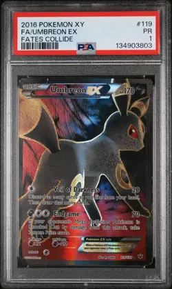 PSA 1 2016 POKEMON XY FATES COLLIDE #119 FULL ART/UMBREON EX - Image 1