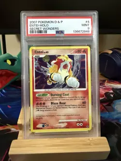 2007 POKEMON DIAMOND & PEARL SECRET WONDERS CRACKED ICE #4 ENTEI-HOLO PSA 9 - Image 1