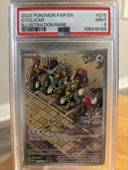 Pokemon TCG Cyclizar Paradox Rift 215/182 Holo Illustration Rare PSA 9 - Image 1