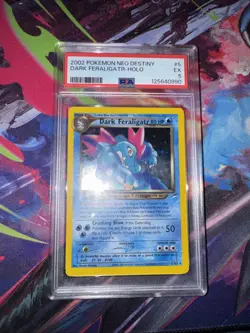 2002 Pokemon TCG Neo Destiny Dark Feraligatr Holo PSA 5 - Image 2