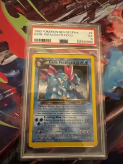 2002 Pokemon TCG Neo Destiny Dark Feraligatr Holo PSA 5 - Image 3