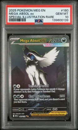 2025 POKEMON MEG EN-MEGA EVOLUTION #180 MEGA ABSOL EX PSA 10 - Image 1