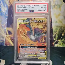2019 Pokemon Sun & Moon Moltres Zapdos Articuno GX Hidden Fates PSA 10 - Image 1