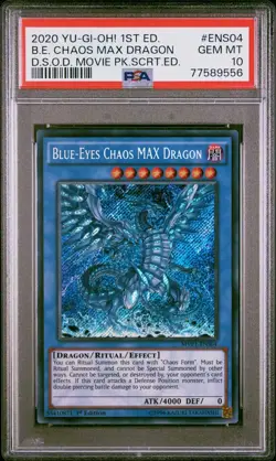 YuGiOh Blue-Eyes Chaos MAX Dragon MVP1-ENS04 Secret Rare 1st Edition PSA 10 - Image 1