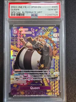 One Piece ST04-005 Queen OP08 Special SP Art Alternate Parallel English PSA 10 - Image 1