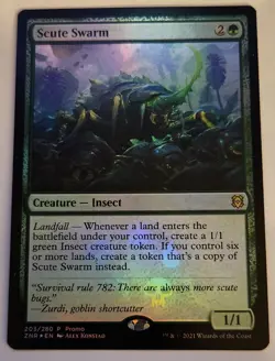 FOIL Scute Swarm PROMO Zendikar Rising 203/280 MTG ZNR NM - Image 1