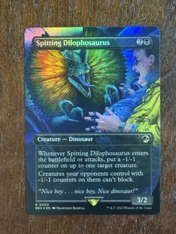 Magic The Gathering Spitting Dilophosaurus (Borderless) Foil Jurassic World - Image 1