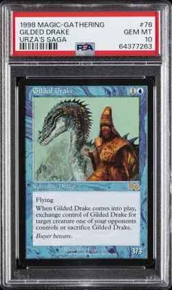 1998 MTG URZA'S SAGA #76 GILDED DRAKE PSA 10 - Image 1