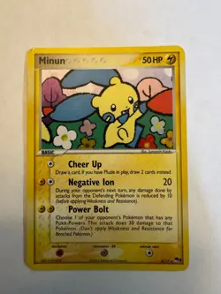 Pokemon Minun Holo Card 4/17 Series 3 Rare Pre-owned - Image 1