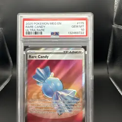 2025 Pokemon Mega Evolutions EN Rare Candy Ultra Rare Graded PSA 10 Slab - Image 3