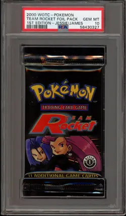 Pokemon Team Rocket 1st Edition Jessie/James Art Sealed Booster Pack PSA 10 - Image 1