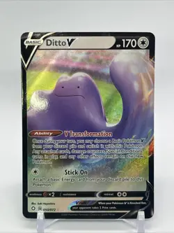 Ditto V 050/072 Shining Fates Ultra Rare Holo Pokemon Card NM - Image 1