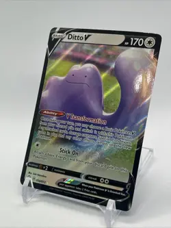 Ditto V 050/072 Shining Fates Ultra Rare Holo Pokemon Card NM - Image 2
