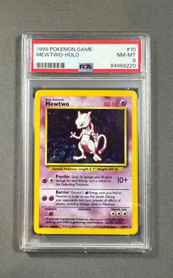 1999 Pokemon Mewtwo HOLO PSA Graded 8 Card10/102 - Image 1