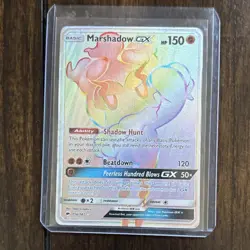 Pokemon Marshadow GX Secret Rare Full Art Holo Card Sm-Burning Shadows 156/147 - Image 1