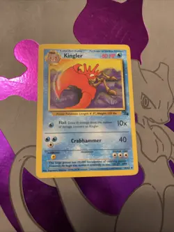 Pokemon TCG Kingler Fossil, Unlimited Uncommon Card 38/62 MP - Image 1