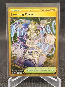 Jamming Tower 243/182 Sv10: Destined Rivals Gold Hyper Rare Pokemon TCG - Image 1
