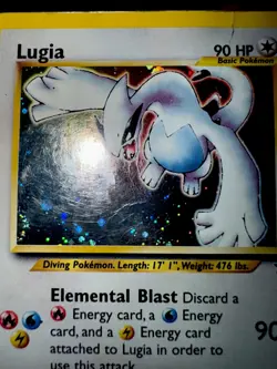 Pokemon TCG Lugia Neo Genesis Holo Semi-swirl Rare Card 9/111 - Image 2