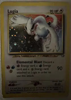 Pokemon TCG Lugia Neo Genesis Holo Semi-swirl Rare Card 9/111 - Image 3
