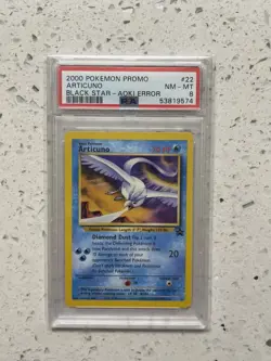 2000 Pokemon Promo #22 - Articuno Black Star - Aoki Error - PSA 8 NM-MT - Image 1