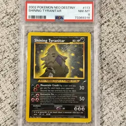 2002 POKEMON NEO DESTINY #113 SHINING TYRANITAR PSA 8 - Image 1
