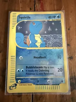 Pokemon Squirtle TCG Expedition Base Set Card 132/165 Reverse Holo - Image 1