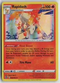 Pokemon Rapidash 022/195 SWSH12: Silver Tempest Holo card - Image 1