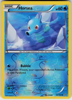 Pokemon Horsea 30/160 XY - Primal Clash Reverse Holo card - Image 1