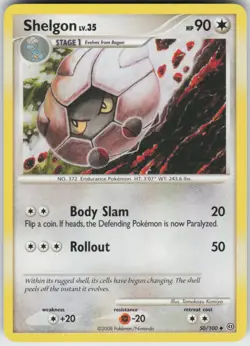 Pokemon TCG Shelgon 50/100 Stormfront Uncommon card Normal - Image 1