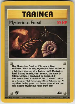 Pokemon Mysterious Fossil 62/62 Fossil 1st edition Common card - Image 1