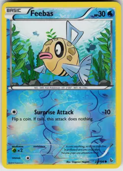 Pokemon Feebas 22/106 XY - Flashfire Reverse Holo card - Image 1