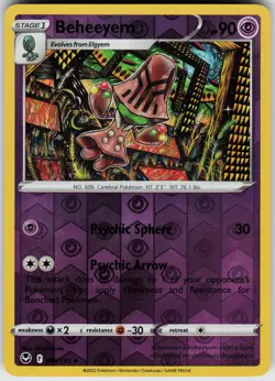 Beheeyem 080/195 Reverse Holo Near Mint SWSH12: Silver Tempest Pokemon card - Image 1