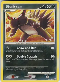 Pokemon TCG Stunky 76/100 Stormfront Common card Normal - Image 1